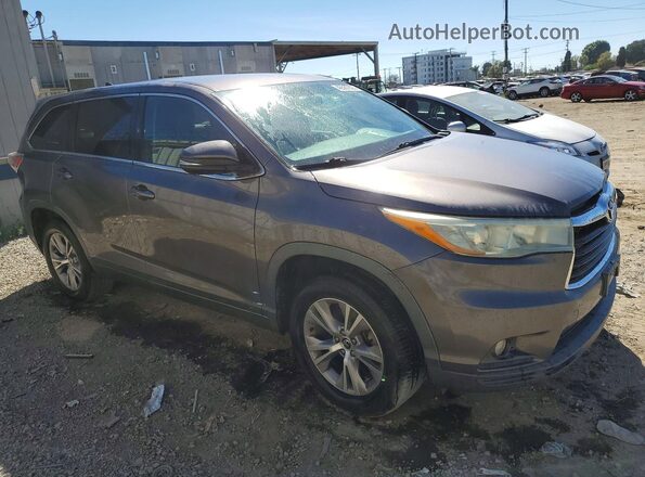 5TDZKRFH2GS134194 2016 TOYOTA HIGHLANDER Gray წინა მარჯვენა