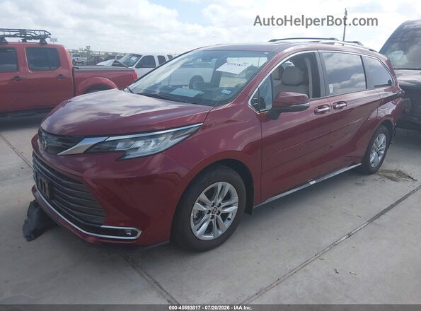 5TDZRKEC1TS306329 2026 TOYOTA SIENNA Red Առջևի ձախ երեք քառորդ տեսարան