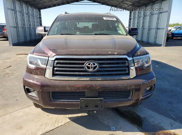 5TDZY5G13JS069355 2018 TOYOTA SEQUOIA Maroon Դիմացի տեսք