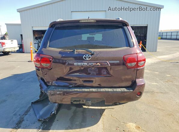5TDZY5G13JS069355 2018 TOYOTA SEQUOIA Maroon Հետևի տեսք