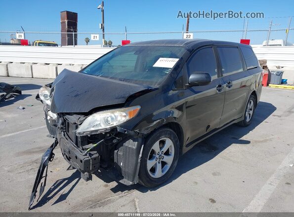 5TDZZ3DC3JS964268 2018 TOYOTA SIENNA Black Vista tres cuartos delantera izquierda
