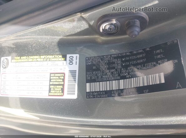 5TDZZ3DCXJS960086 2018 TOYOTA SIENNA Gray Вид підкапотного простору