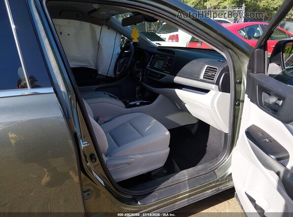 5TDZZRFH1JS269203 2018 TOYOTA HIGHLANDER Green Vista interior delantera