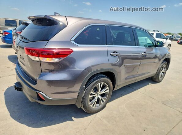 5TDZZRFH8KS325090 2019 TOYOTA HIGHLANDER Gray Задня права чверть