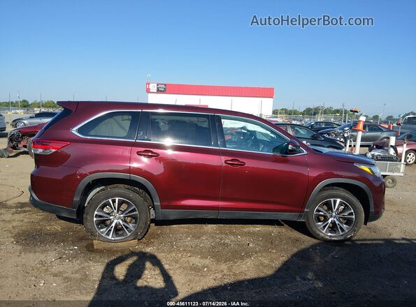 5TDZZRFH8KS340799 2019 TOYOTA HIGHLANDER Red Вид задньої частини салону