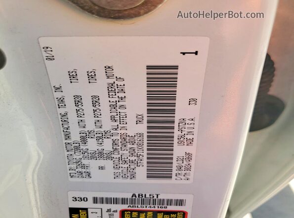 5TFAY5F11KX816168 2019 TOYOTA TUNDRA White Vista del compartimento del motor