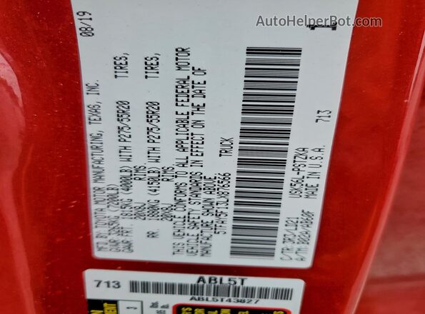 5TFAY5F13LX876566 2020 TOYOTA TUNDRA Красный Вид подкапотного пространства