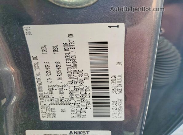 5TFBW5F11GX573365 2016 TOYOTA TUNDRA Gray Engine compartment view
