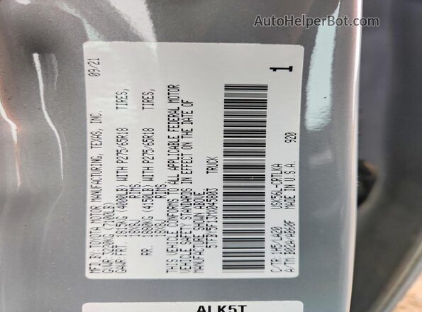 5TFBY5F13MX045803 2021 TOYOTA TUNDRA Gray Շարժիչի բաժամունքի տեսք