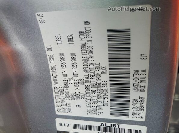 5TFCY5F14GX019316 2016 TOYOTA TUNDRA Silver ძრავის განყოფილების ხედი