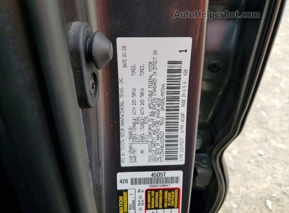 5TFCZ5AN0LX225623 2020 TOYOTA TACOMA Gray ძრავის განყოფილების ხედი