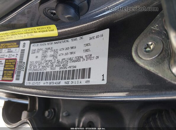 5TFCZ5AN2GX023243 2016 TOYOTA TACOMA Gray Շարժիչի բաժամունքի տեսք