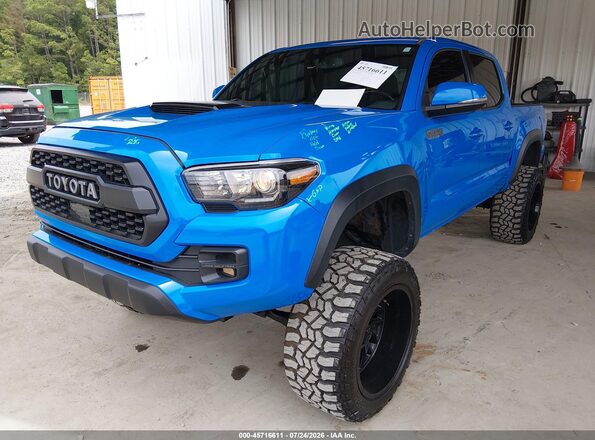 5TFCZ5AN2KX183504 2019 TOYOTA TACOMA Blue წინა მარცხენა ხედი სამი მეოთხედიდან