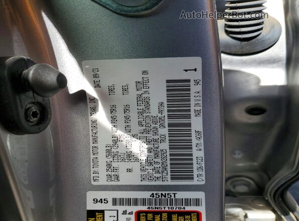 5TFCZ5AN2MX282925 2021 TOYOTA TACOMA Silver Vista del compartimento del motor