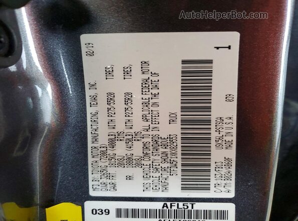 5TFDW5F1XKX829553 2019 TOYOTA TUNDRA Gray Vista del compartimento del motor