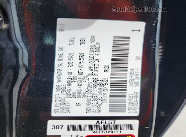 5TFDY5F13KX786622 2019 TOYOTA TUNDRA Black VIN sticker view
