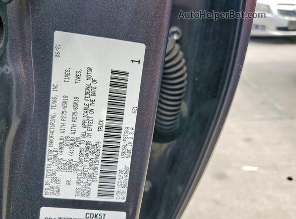 5TFDY5F15MX026579 2021 TOYOTA TUNDRA Gray VIN կոդի պիտակի տեսք