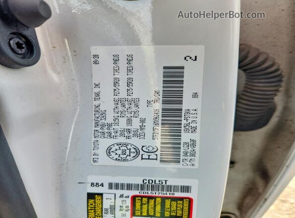 5TFDY5F16MX961416 2021 TOYOTA TUNDRA White Vista de la etiqueta del VIN