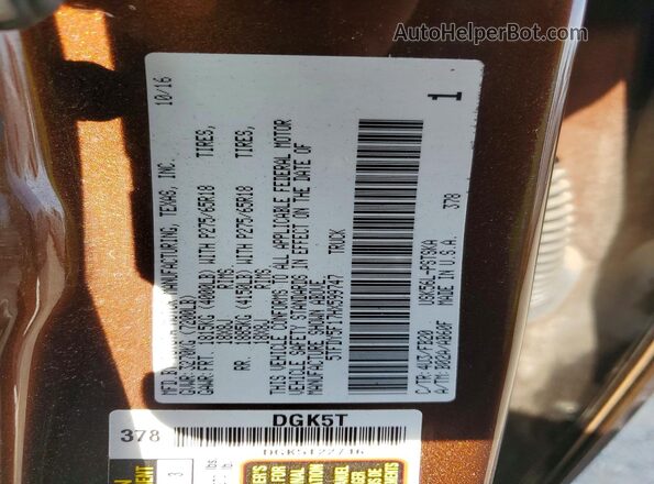 5TFDY5F17HX599747 2017 TOYOTA TUNDRA Brown Вид підкапотного простору