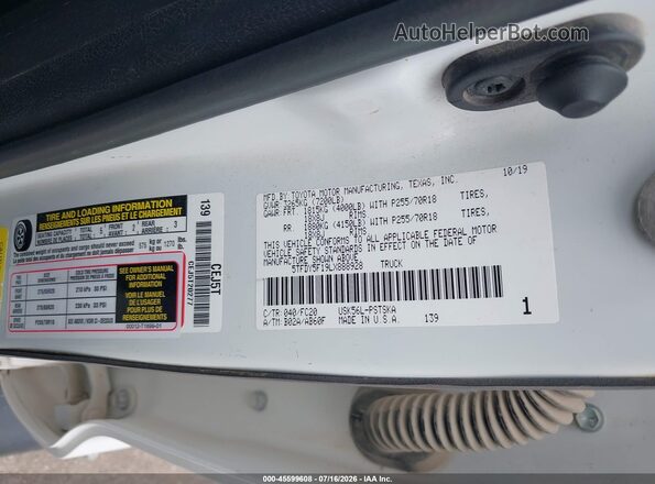5TFDY5F19LX888928 2020 TOYOTA TUNDRA White Widok komory silnika