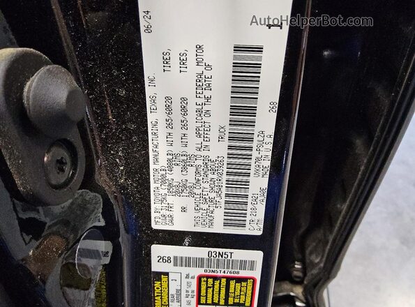 5TFJA5AB1RX039263 2024 TOYOTA TUNDRA Black Widok komory silnika