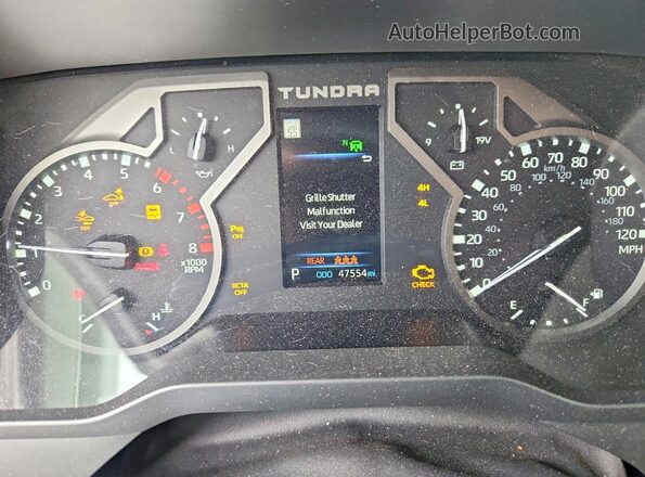 5TFJA5DA9NX002300 2022 TOYOTA TUNDRA Silver Instrument cluster view