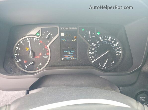 5TFKB5DB4TX381908 2026 TOYOTA TUNDRA White ხელსაწყოთა პანელის ხედი