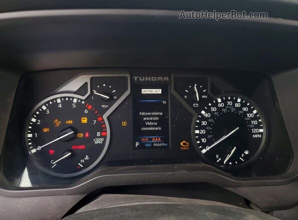5TFKB5DB5SX274090 2025 TOYOTA TUNDRA White Vista del cuadro de instrumentos