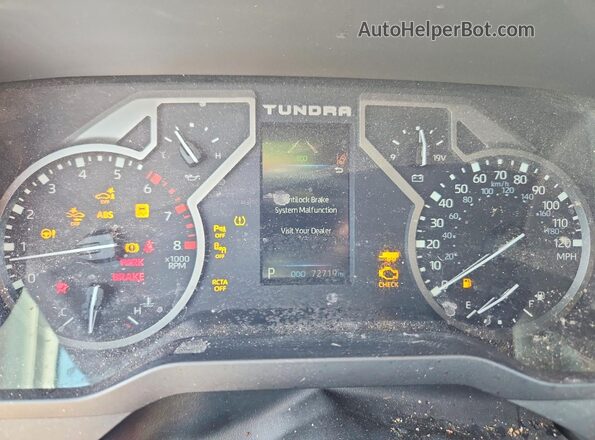 5TFLA5AB5NX014157 2022 TOYOTA TUNDRA Серый Вид щитка приборов