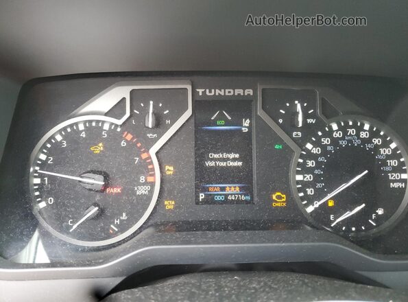 5TFLA5DA9NX020434 2022 TOYOTA TUNDRA Gray Вид щитка приладів