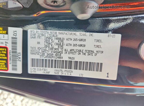 5TFLA5DB2PX124064 2023 TOYOTA TUNDRA Black Вид підкапотного простору