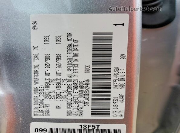 5TFLA5DB2SX244696 2025 TOYOTA TUNDRA Серебряный Вид подкапотного пространства