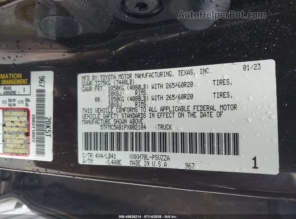 5TFMC5AB1PX002184 2023 TOYOTA TUNDRA HYBRID Brown Engine compartment view