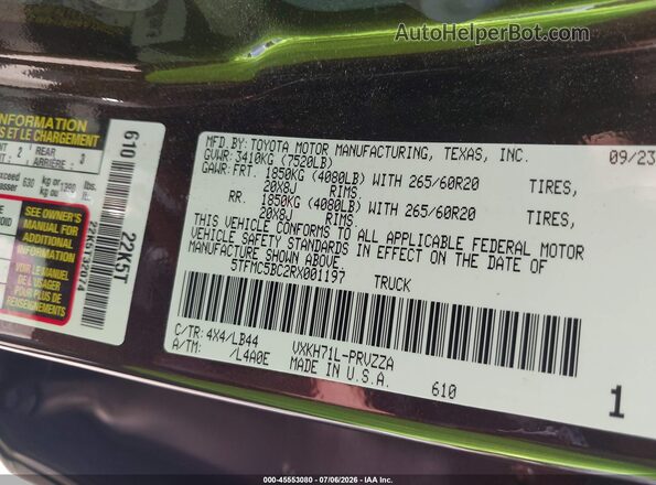 5TFMC5BC2RX001197 2024 TOYOTA TUNDRA HYBRID Brown Widok komory silnika