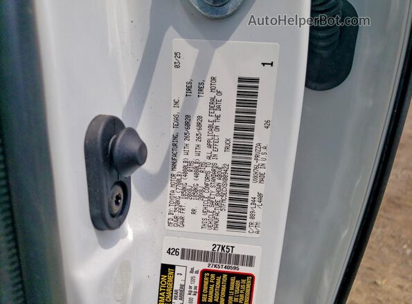 5TFMC5ECXSX009422 2025 TOYOTA TUNDRA White ძრავის განყოფილების ხედი