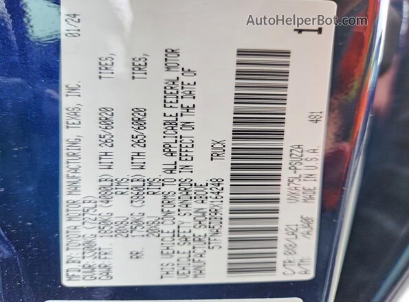 5TFNA5DB9RX164248 2024 TOYOTA TUNDRA Blue VIN sticker view