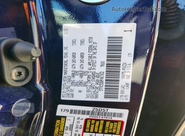 5TFNC5DB0PX017632 2023 TOYOTA TUNDRA Blue Вид наклейки з VIN-кодом