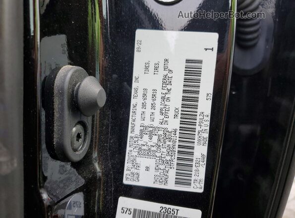5TFPC5DB9NX011446 2022 TOYOTA TUNDRA Black Widok komory silnika