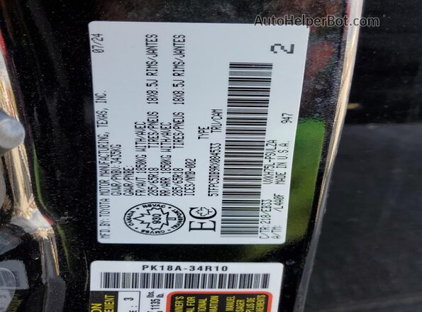 5TFPC5DB9RX084533 2024 TOYOTA TUNDRA Black ძრავის განყოფილების ხედი