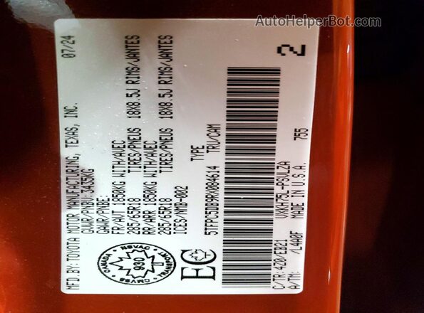 5TFPC5DB9RX084614 2024 TOYOTA TUNDRA Orange Вид підкапотного простору