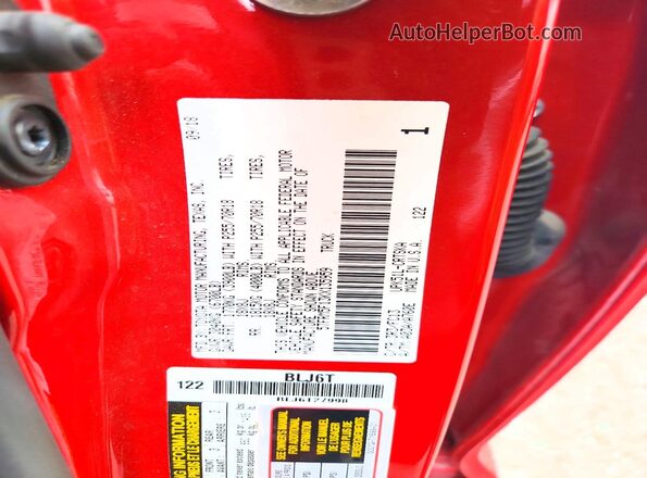 5TFRM5F13KX135959 2019 TOYOTA TUNDRA Красный Вид наклейки с VIN-кодом