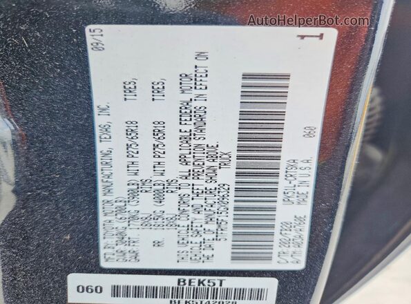 5TFRM5F15GX096329 2016 TOYOTA TUNDRA Black Շարժիչի բաժամունքի տեսք