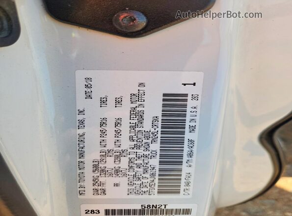 5TFSX5EN4JX061947 2018 TOYOTA TACOMA Белый Вид подкапотного пространства