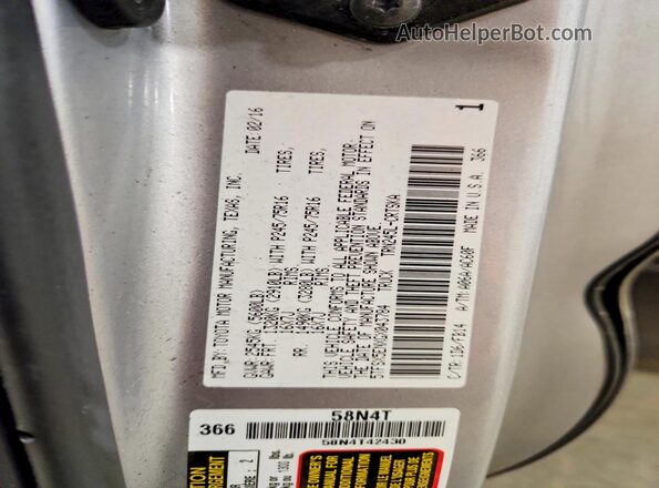 5TFSX5ENXGX043784 2016 TOYOTA TACOMA Silver Widok komory silnika