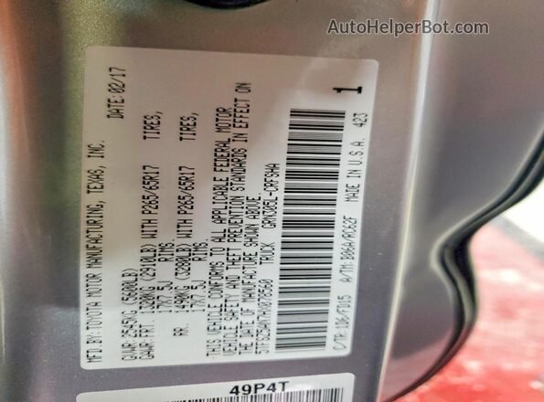 5TFSZ5AN7HX078560 2017 TOYOTA TACOMA Серебряный Вид подкапотного пространства