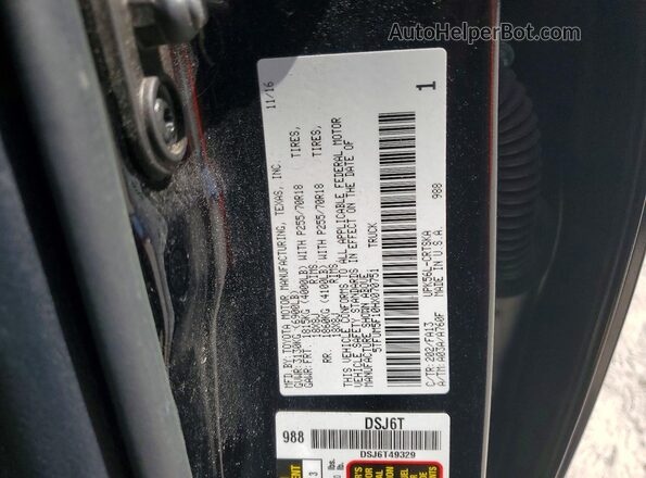 5TFUM5F10HX070751 2017 TOYOTA TUNDRA Charcoal Vista del compartimento del motor