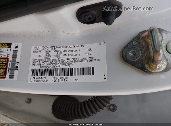 5TFUW5F15GX567688 2016 TOYOTA TUNDRA White Շարժիչի բաժամունքի տեսք