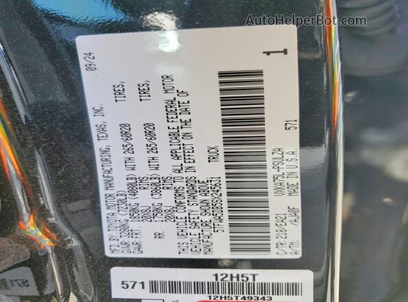 5TFWA5DB5SX245631 2025 TOYOTA TUNDRA Black Widok komory silnika