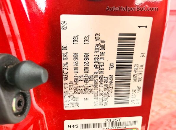 5TFWC5DB1RX065860 2024 TOYOTA TUNDRA Red Vista del compartimento del motor