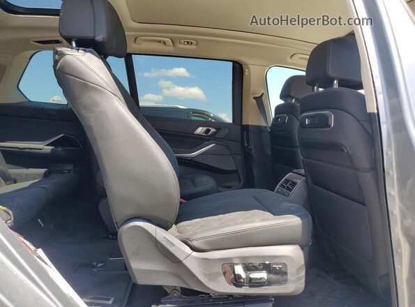5UX23EM03R9V72744 2024 BMW X7 Silver Rear seats view